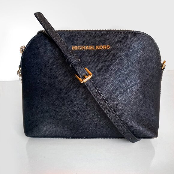 Michael Kors Handbags - MICHAEL Michael Kors Black Leather Cindy Dome Crossbody Bag